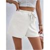 image:imageMakeMeChic Womens Summer Wrap Skirt Skorts High Waisted Wide Leg ShortsWhite