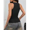image:imageMakeMeChic Womens Summer Y2k Tops Square Neck Ribbed Crop Tank Top Club StreetwearBlack