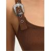 image:imageMakeMeChic Womens Summer Y2k Tops Square Neck Ribbed Crop Tank Top Club StreetwearBrown