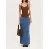 image:imageMakeMeChic Womens Summer Y2k Tops Square Neck Ribbed Crop Tank Top Club StreetwearBrown