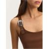 image:imageMakeMeChic Womens Summer Y2k Tops Square Neck Ribbed Crop Tank Top Club StreetwearBrown