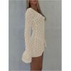 image:imageMakeMeChic Womens Swimsuit Coverup Crochet Mini Dress Bathing Suit Beach Cover UpApricot