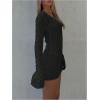 image:imageMakeMeChic Womens Swimsuit Coverup Crochet Mini Dress Bathing Suit Beach Cover UpBlack