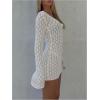 image:imageMakeMeChic Womens Swimsuit Coverup Crochet Mini Dress Bathing Suit Beach Cover UpWhite