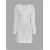 image:imageMakeMeChic Womens Swimsuit Coverup Crochet Mini Dress Bathing Suit Beach Cover UpWhite
