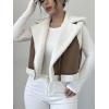image:imageMakeMeChic Womens Western Cowgirl Jackets Lapel Loose Fleece Jacket Vest Sleeveless Cardigan CoatBrown