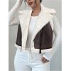 image:imageMakeMeChic Womens Western Cowgirl Jackets Lapel Loose Fleece Jacket Vest Sleeveless Cardigan CoatCoffee Brown
