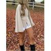 image:imageMakeMeChic Womens Y2K Long Bell Sleeve Cardigans Sweater V Neck Button Down Open Front Knit Fall ClothesApricot