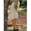 image:imageMakeMeChic Womens Y2K Long Bell Sleeve Cardigans Sweater V Neck Button Down Open Front Knit Fall ClothesApricot