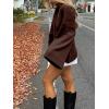 image:imageMakeMeChic Womens Y2K Long Bell Sleeve Cardigans Sweater V Neck Button Down Open Front Knit Fall ClothesCoffee Brown