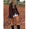 image:imageMakeMeChic Womens Y2K Long Bell Sleeve Cardigans Sweater V Neck Button Down Open Front Knit Fall ClothesCoffee Brown