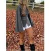 image:imageMakeMeChic Womens Y2K Long Bell Sleeve Cardigans Sweater V Neck Button Down Open Front Knit Fall ClothesGrey
