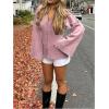 image:imageMakeMeChic Womens Y2K Long Bell Sleeve Cardigans Sweater V Neck Button Down Open Front Knit Fall ClothesPink