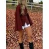 image:imageMakeMeChic Womens Y2K Long Bell Sleeve Cardigans Sweater V Neck Button Down Open Front Knit Fall ClothesRed