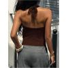 image:imageMakeMeChic Womens Y2K Sequin Halter Knit Tank Top Summer Going Out Sexy Backless Sleeveless TopsCoffee Brown