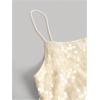 image:imageMakeMeChic Womens Y2K Sequin Top Cute Sparkly Glitter Top Party Club Spaghetti Strap Cami TopBeige