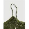 image:imageMakeMeChic Womens Y2K Sequin Top Cute Sparkly Glitter Top Party Club Spaghetti Strap Cami TopMint Green
