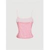 image:imageMakeMeChic Womens Y2K Sequin Top Cute Sparkly Glitter Top Party Club Spaghetti Strap Cami TopPink