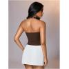 image:imageMakeMeChic Womens Y2k Backless Halter Crop Tops Grommet Eyelet Sleeveless Cami Tank TopBrown