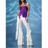 image:imageMakeMeChic Womens Y2k Halter Tops Backless Mesh Seashell Ruched Ruffle Summer Going Out TopPurple