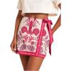 image:imageMAKEMECHIC Womens Summer Boho Wrap Mini Skirt Beach Vacation Short SkirtsPink Shell Print