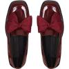 image:imageMakeMeChic Loafers for Women Dressy Bow Leather Square Toe Slip on ShoesBurgundy