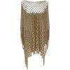 image:imageMakeMeChic Womens Boho Fringe Poncho Tops Crochet Hollow Out Tops Beach Swimsuit CoverupGold