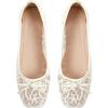 image:imageMakeMeChic Womens Bow Knot Polka Dots Flat Shoes Beaded Closed Toe PU Leather Spring Summer FlatsBeige