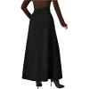 image:imageMakeMeChic Womens Business Casual Corduroy Skirt High Waisted Zip Up A Line Maxi SkirtsBlack