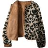 image:imageMakeMeChic Womens Cheetah Print Jackets Winter Faux Fur Coat Y2K Long Sleeve Button Down JacketsMulticolor B