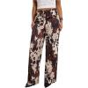 image:imageMakeMeChic Womens Cow Print Wide Leg Pants Low Waist Drawstring Baggy TrousersKhaki