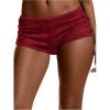 image:imageMakeMeChic Womens Cowgirl Suede Micro Mini Shorts Lace Up Low Waisted Y2K ShortsRed