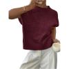 image:imageMakeMeChic Womens Floral Knitted Vest Top Sleeveless Pullover Sweater VestBurgundy