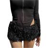 image:imageMakeMeChic Womens Fuzzy Micro Shorts Contrast Skinny Fitted Party Club Y2K Mini ShortsBlack