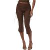 image:imageMakeMeChic Womens Going Out Capri Pants Sexy Y2K Lace Up Capri Pants High Waisted Skinny Stretchy PantsBrown