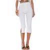 image:imageMakeMeChic Womens Going Out Capri Pants Sexy Y2K Lace Up Capri Pants High Waisted Skinny Stretchy PantsWhite