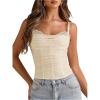 image:imageMakeMeChic Womens Lace Corset Top Spaghetti Strap Bustier Y2k Going Out Crop TopApricot