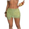 image:imageMakeMeChic Womens Lace Mini Skirt with Shorts Underneath Y2k Wrap Skirts SkortsGreen