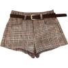 image:imageMakeMeChic Womens Plaid Dressy Shorts Business Houndstooth Mini Shorts with BeltMulticolor