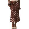 image:imageMakeMeChic Womens Polka Dots Midi Skirt Summer Mesh Flowy Long SkirtsCoffee Brown