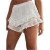 image:imageMakeMeChic Womens Ruffle Shorts High Elastic Waisted Summer Boho Vacation Flowy SkortsWhite