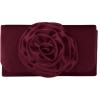 image:imageMakeMeChic Womens Satin Evening Bag 3D Flower Flap Wedding Clutch Bag Vintage HandbagsBurgundy