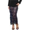 image:imageMakeMeChic Womens Sequin Midi Skirts Sheer Fringe Glitter Sparkly Party Club Cover Up Pencil SkirtsBlue
