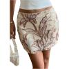 image:imageMakeMeChic Womens Sequin Mini Skirt Floral Bodycon Glitter Summer Y2K Party Short SkirtsApricot