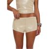 image:imageMakeMeChic Womens Sequin Sparkly Mini Shorts Low Waist Rave Party Hot PantsApricot