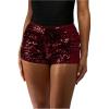 image:imageMakeMeChic Womens Sequin Sparkly Shorts Mini Micro Glitter Y2k Party Low Rise SkortBurgundy