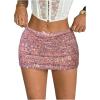 image:imageMakeMeChic Womens Sequin Sparkly Shorts Mini Micro Glitter Y2k Party Low Rise SkortCoral Pink