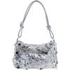 image:imageMakeMeChic Womens Sparkly Sequin Crossbody Purse Evening Clutch Handbag Bag Knot Zipper Y2k Purse BagSilver