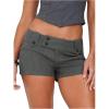 image:imageMakeMeChic Womens Straight Leg Micro Mini Shorts Button Front Zip Fly Low Waist Office ShortsGrey