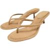 image:imageMakeMeChic Womens Suede Kitten Heels Sandals Open Toe Slip On Flip Flop Heeled SandalsBrown